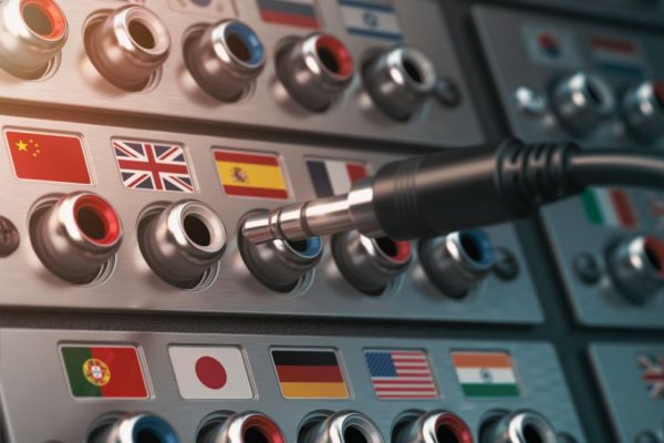 Translate between languages using maching translation software